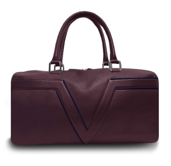 Bowling Vue Lac Valière en cuir bordeaux