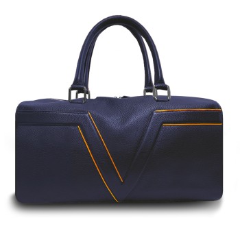 Bowling Vue Lac Valière en cuir bleu