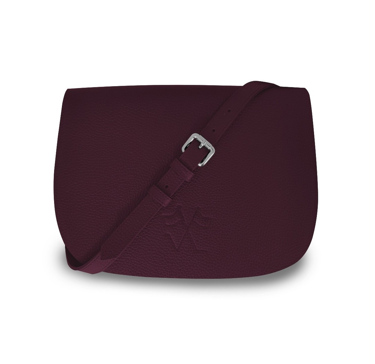 Notre Besace SaVine, en quête de praticité et de style minimaliste dans sa version en cuir rouge bordeaux, liseré bleu