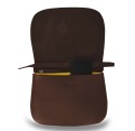 Besace marron liseré jaune Savine