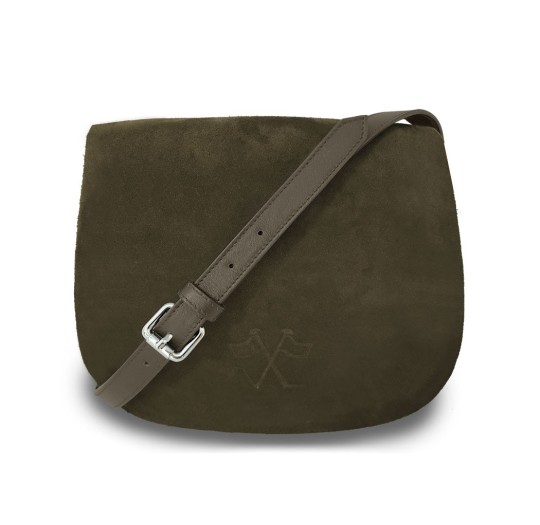 Notre Besace SaVine, en quête de praticité et de style minimaliste dans sa version en nubuck kaki, liseré jaune