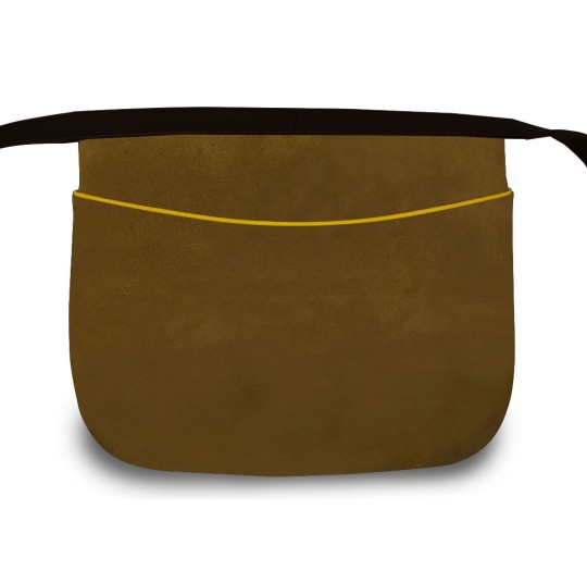 Besace cognac liseré jaune Savine
