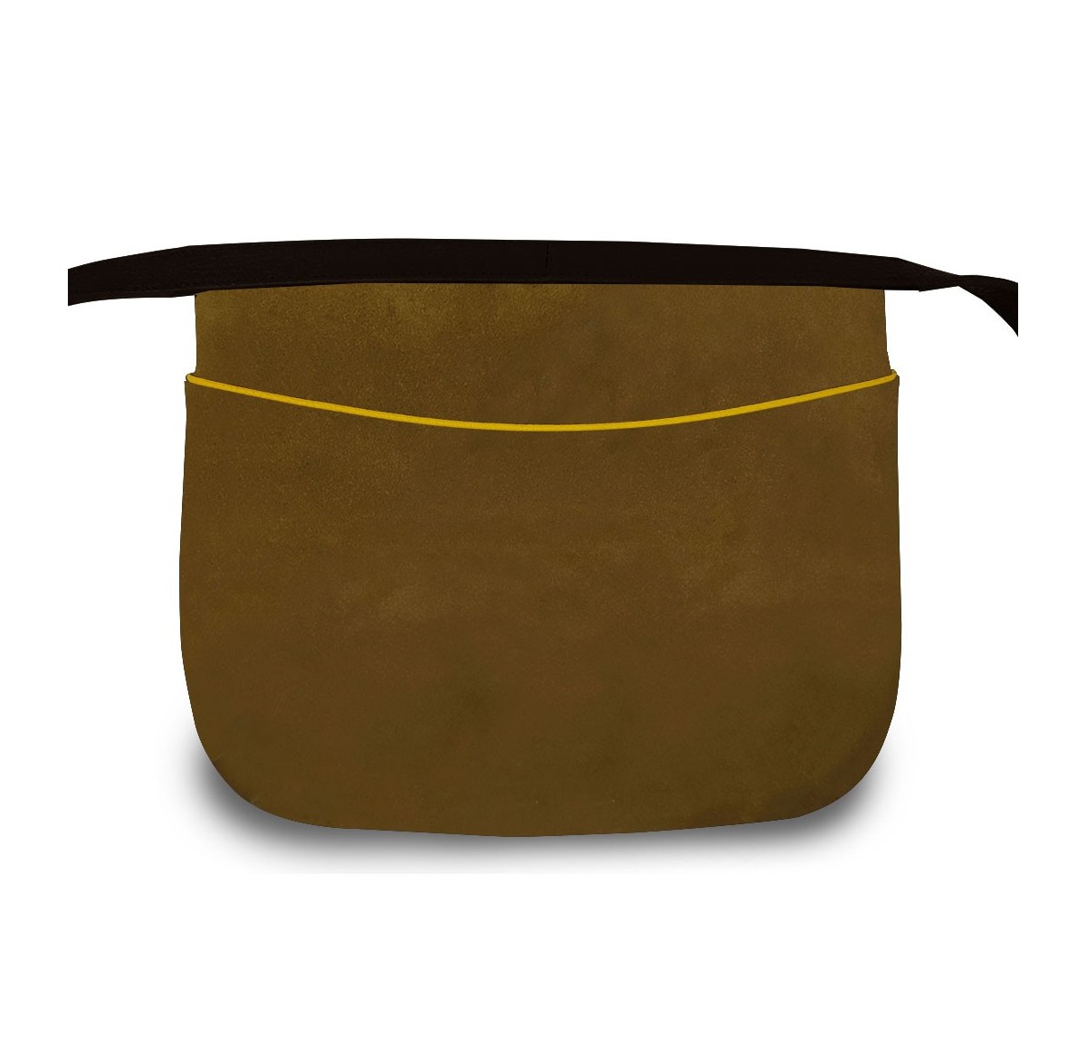 Besace cognac liseré jaune Savine