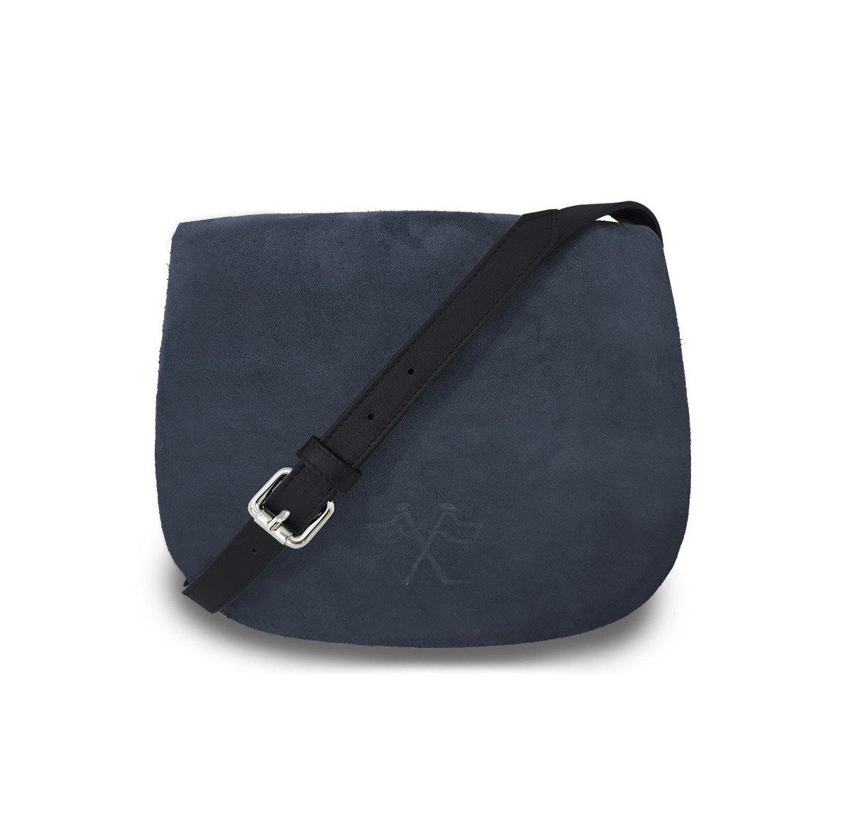 Notre Besace SaVine, en quête de praticité et de style minimaliste dans sa version en nubuck bleu, liseré jaune