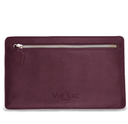 Notre pochette plate Vanda, face arrière avec sa poche zippée