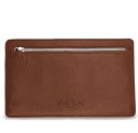 Notre pochette plate Vanda, face arrière avec sa poche zippée