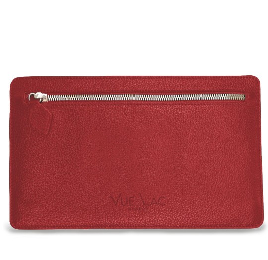 Notre pochette plate Vanda, face arrière avec sa poche zippée