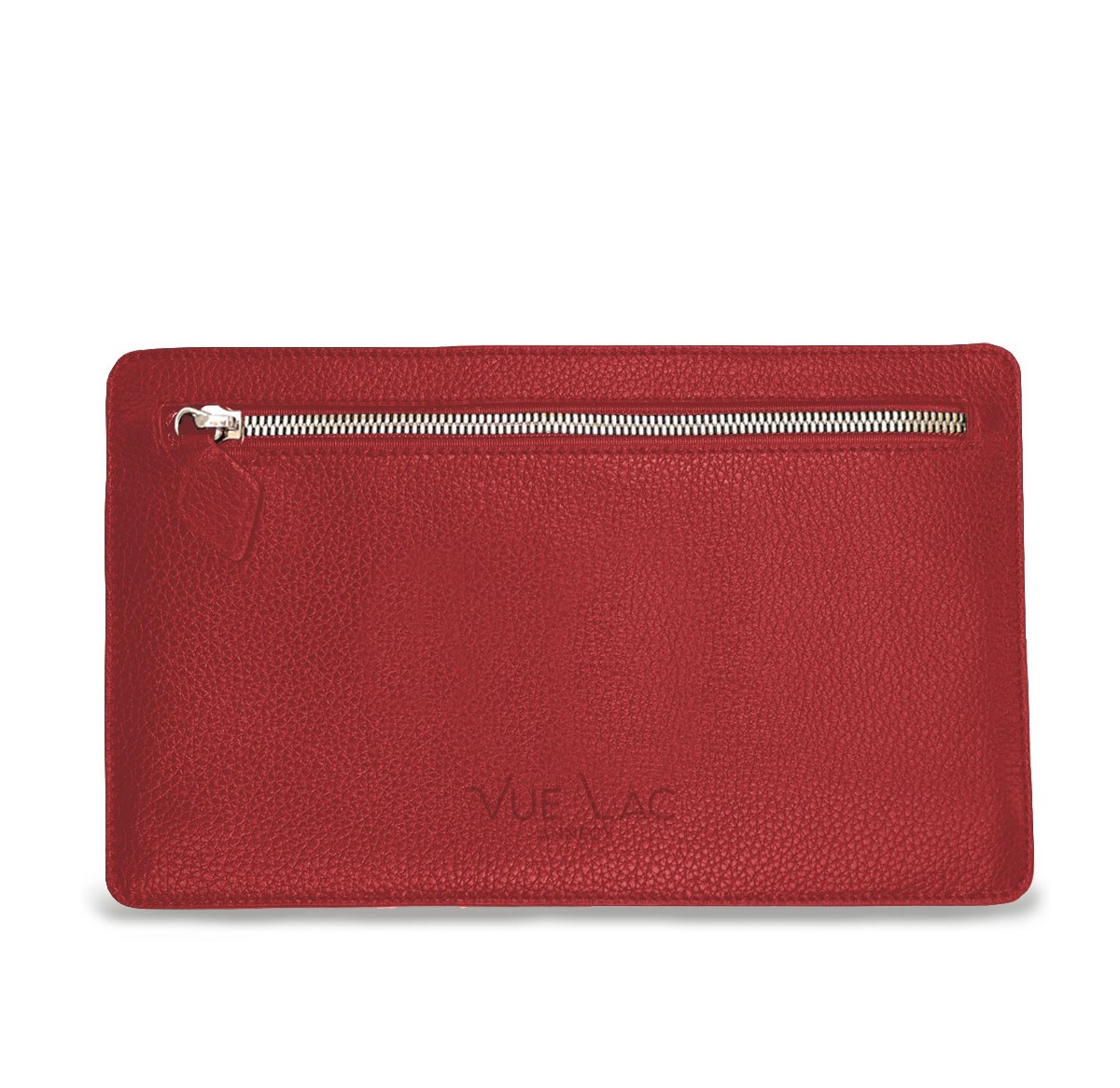 Notre pochette plate Vanda, face arrière avec sa poche zippée