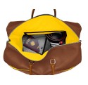 Sac de voyage cognac liseré jaune Brevent
