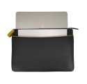 Pochette zippée noir liseré cognac Lavaud