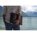 Pochette zippée noir liseré cognac Lavaud