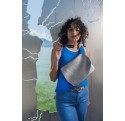 Besace Vue Lac SaVine en cuir bleu