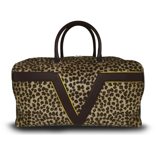 Sac de voyage léopard liseré jaune Brevent