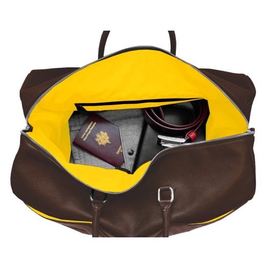 Sac de voyage léopard liseré jaune Brevent