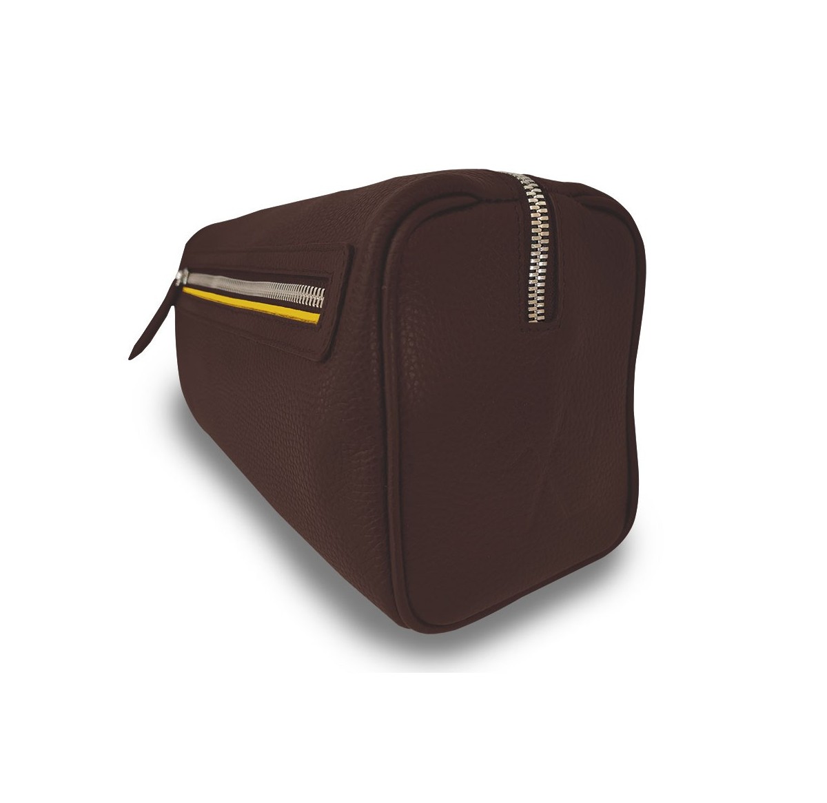 Trousse de toilette marron liseré jaune Verdon