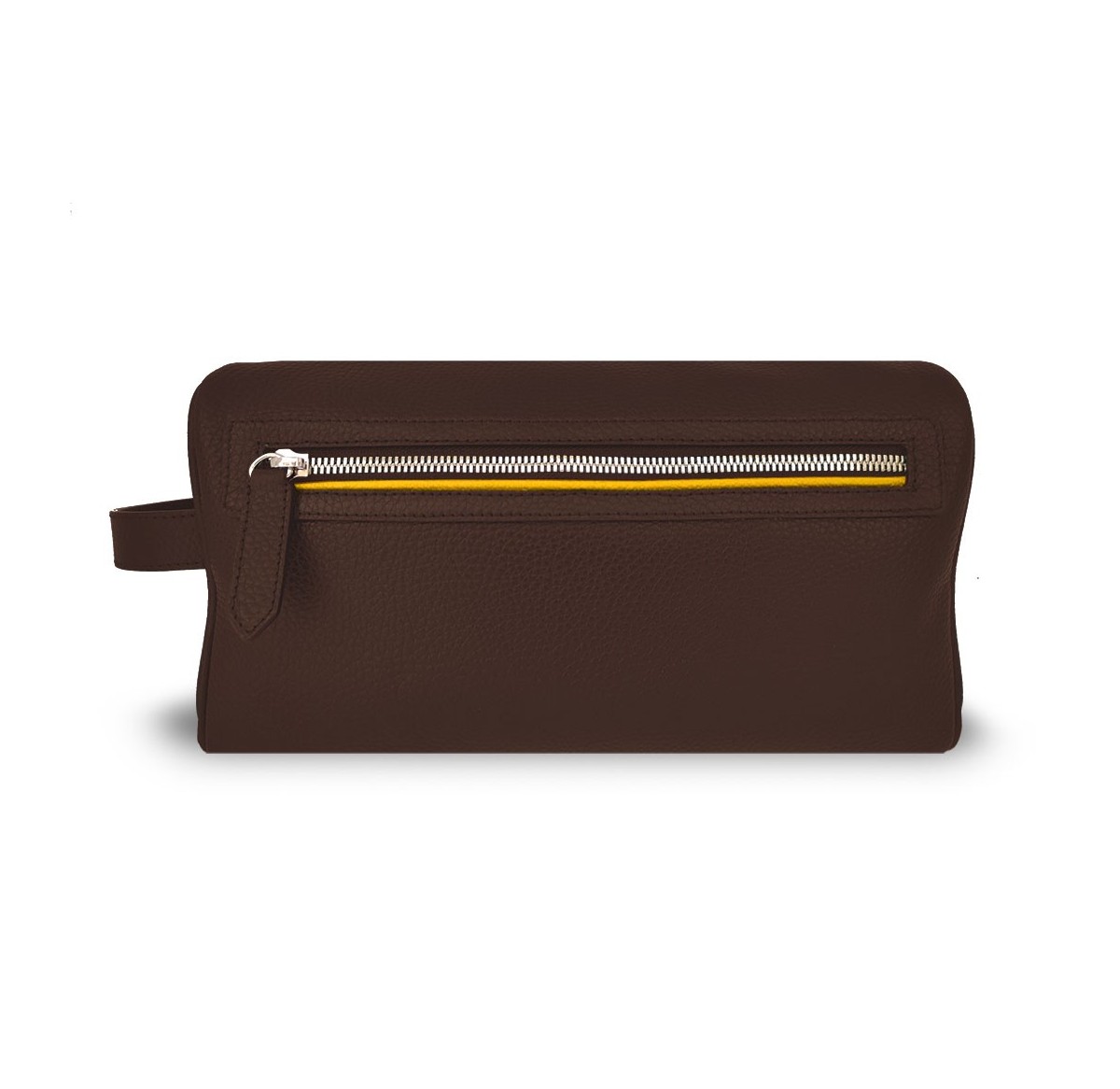 Trousse de toilette marron liseré jaune Verdon