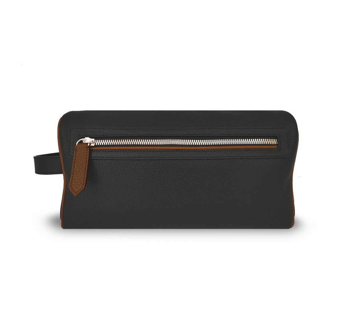 Trousse de toilette noir liseré cognac Verdon