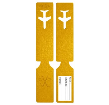 Notre porte-adresse en cuir KiVu en cuir jaune