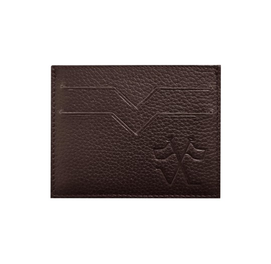 Porte carte marron doublure jaune Vernois