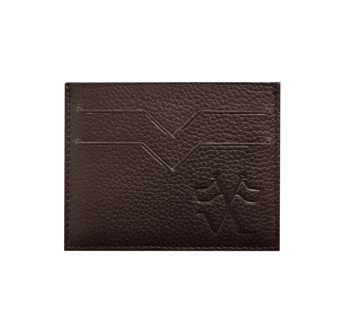 Porte carte marron doublure jaune Vernois
