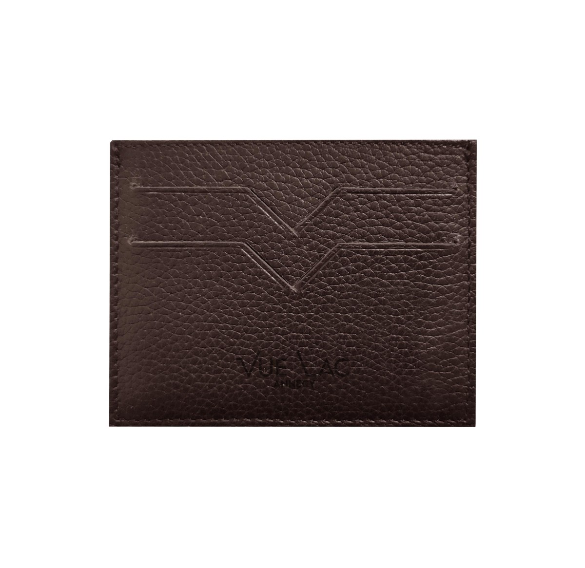 Porte carte marron doublure jaune Vernois