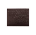 Porte carte marron doublure jaune Vernois