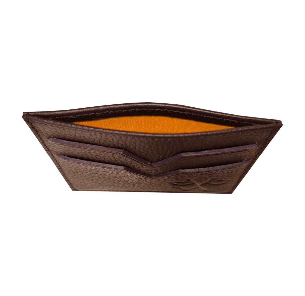 Compartiment pour glisser des billets en doublure orange