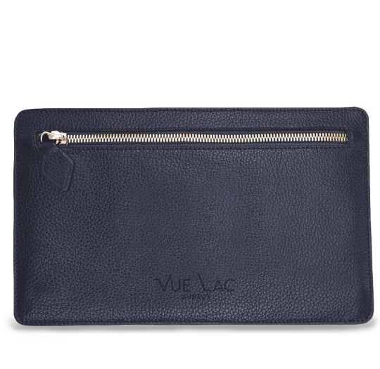 Notre pochette plate Vanda, face arrière avec sa poche zippée