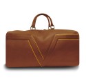 Sac de voyage cognac liseré jaune Brevent