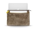 copy of Pochette zippée cognac liseré jaune Lavaud