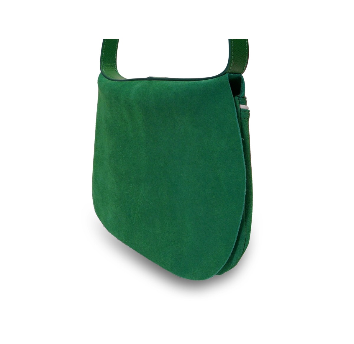Besace Vue Lac SaVine en nubuck vert