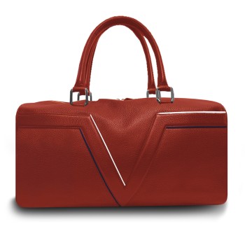 Bowling Vue Lac Valière en cuir rouge