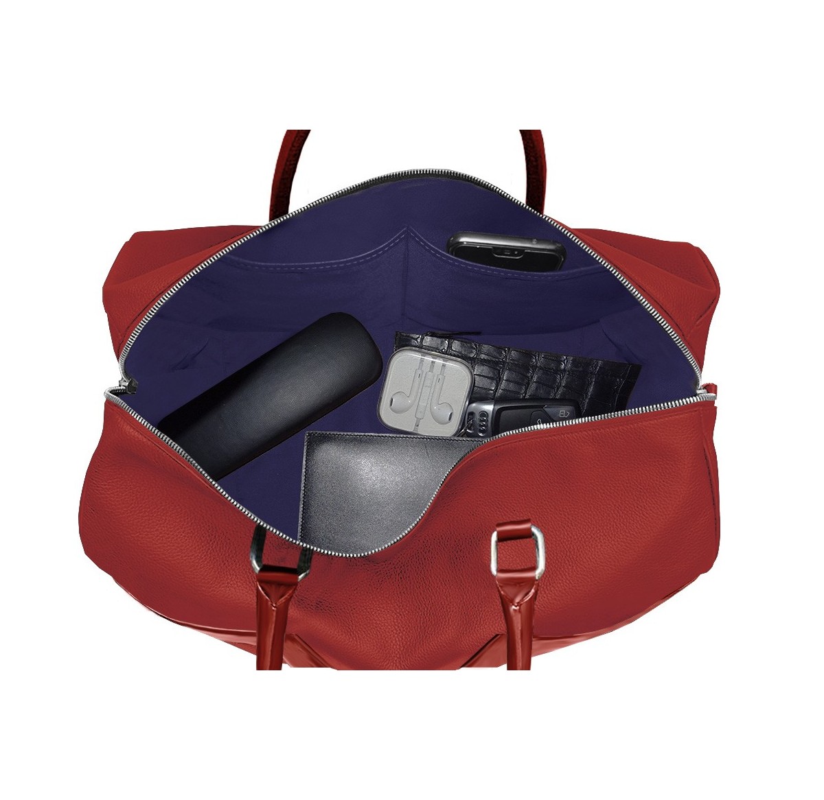 Sac bowling rouge liseré bleu blanc Valière