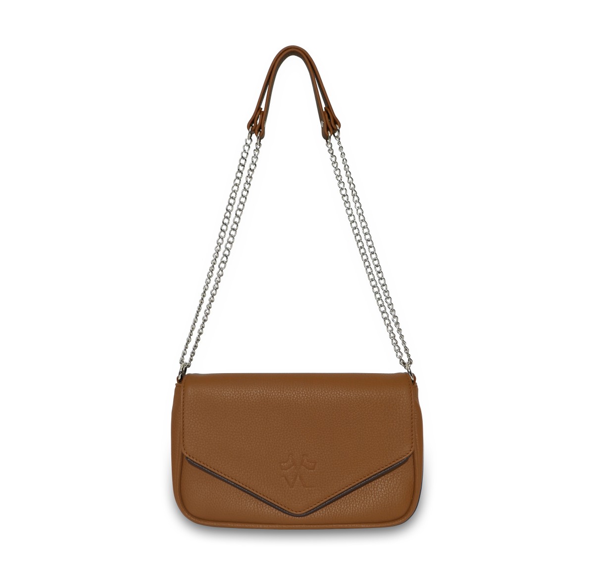 Sac à main cognac liseré marron chaine JaVen