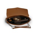Sac à main cognac liseré marron chaine JaVen