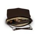 Sac à main marron liseré cognac chaine JaVen