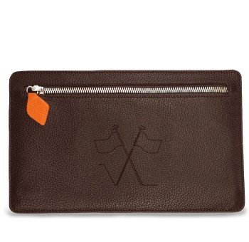 Pochette plate marron Vanda