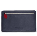 Notre pochette plate Vanda, face avant avec sa poche zippée
