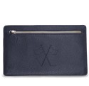 Notre pochette plate Vanda, face arrière avec sa poche zippée