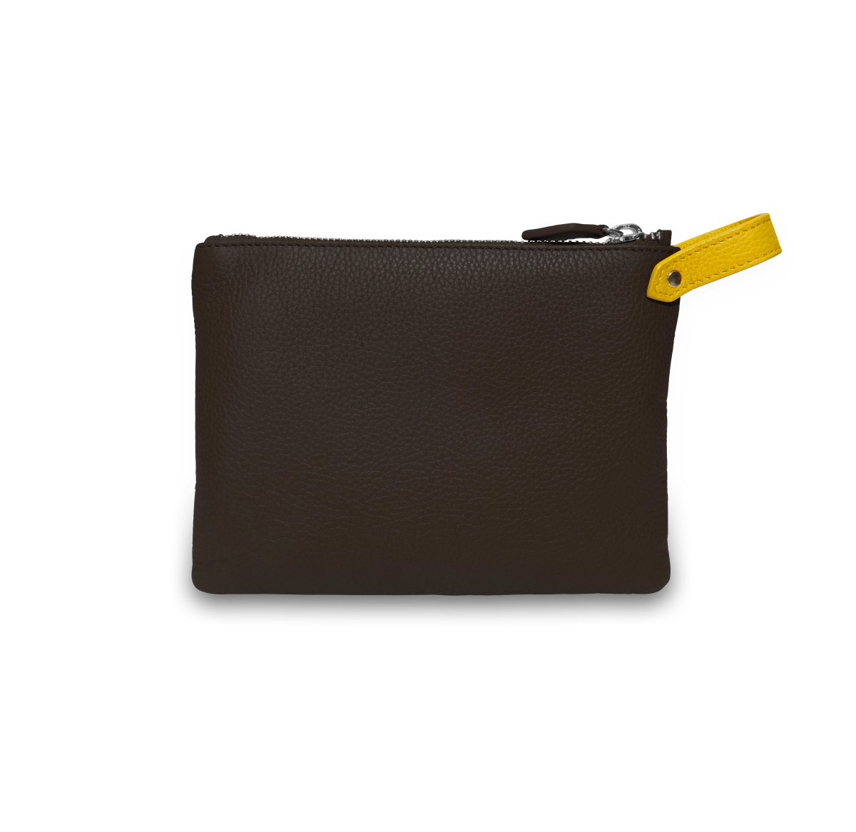 Pochette Vue Lac Volta en cuir marron