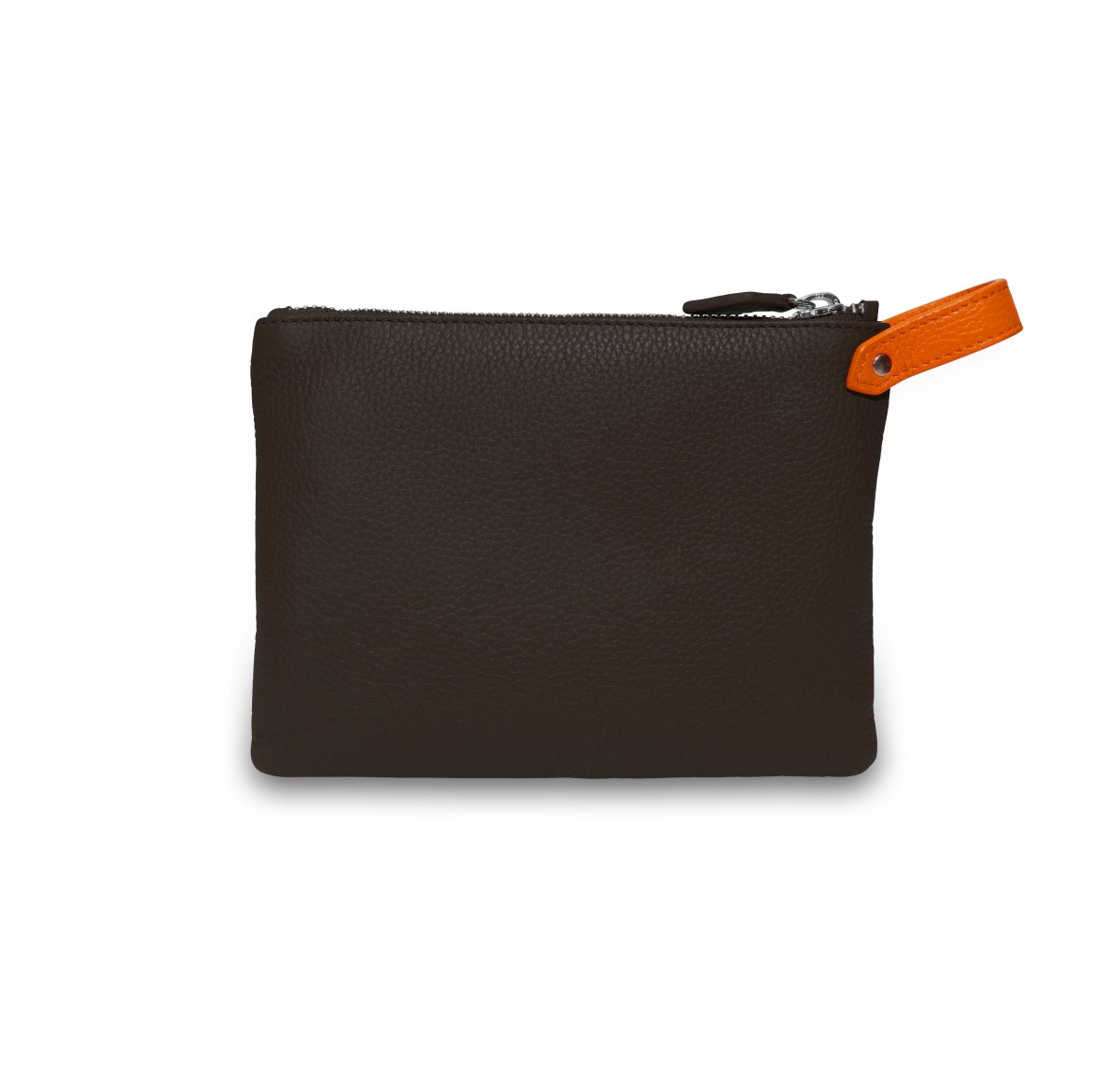 Pochette Vue Lac Volta en cuir marron
