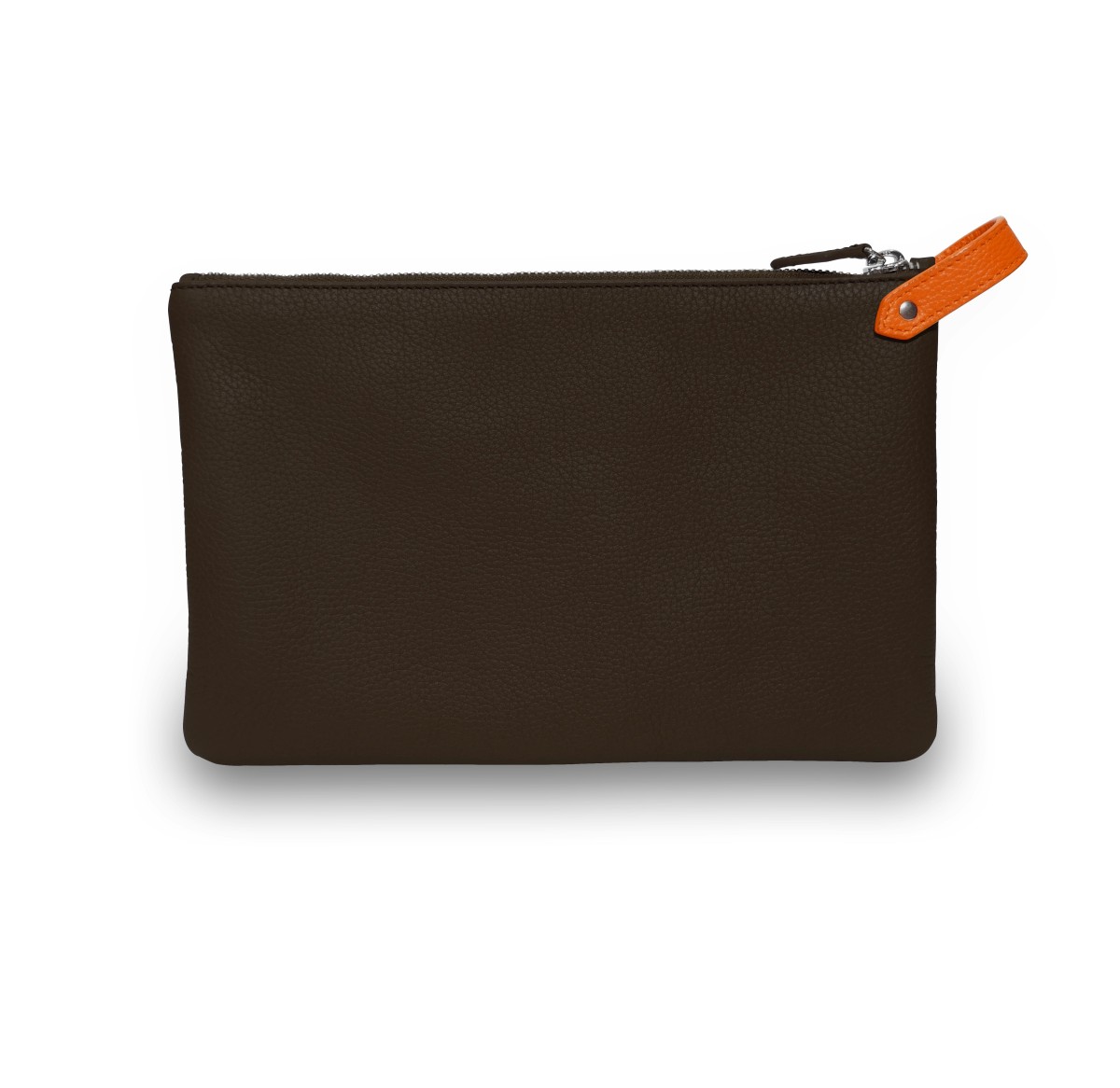 Pochette Vue Lac Volta en cuir marron