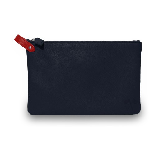 Pochette Vue Lac Volta en cuir marine Pochette Vue Lac Volta en cuir marine