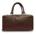 Sac bowling franges marron liseré jaune blanc Valière